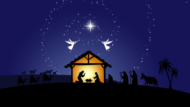 Nativity scene star manger night #2 free wallpaper - medium preview image