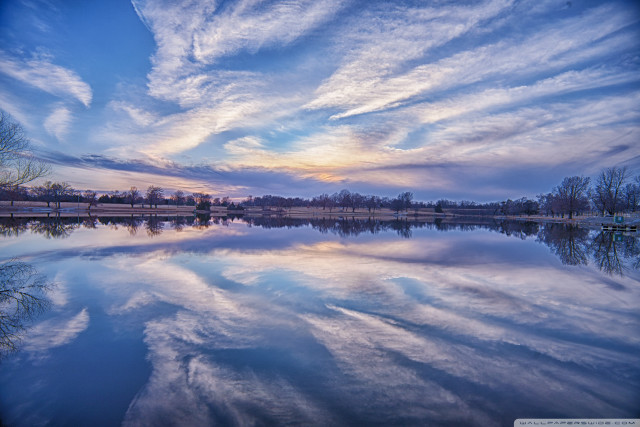 Lake clouds trees background sky free wallpaper - medium preview image