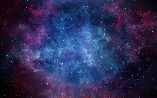 Blue red star space art free wallpaper - medium preview image