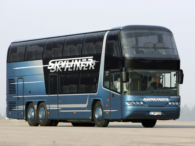Double decker bus parked building free wallpaper - medium preview image