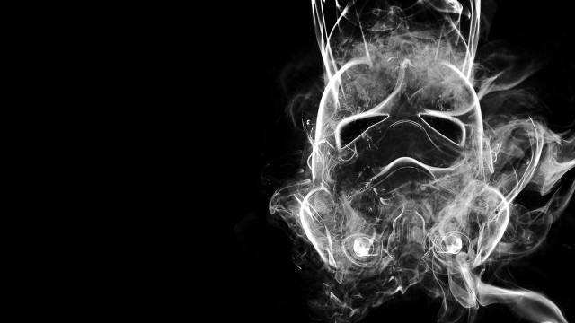 Smoke black background white mask free wallpaper - medium preview image