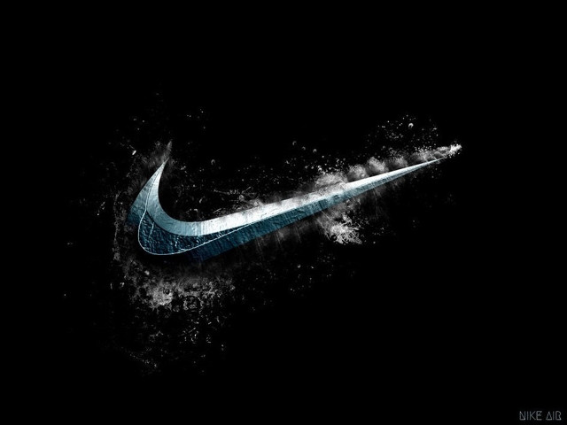 Nike logo dark water splashing free wallpaper - medium preview image