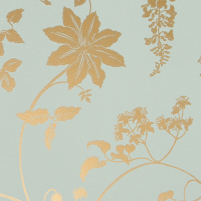 Gold flower design blue background free wallpaper - medium preview image