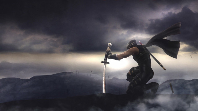 Man sword helmet mountain top free wallpaper - medium preview image