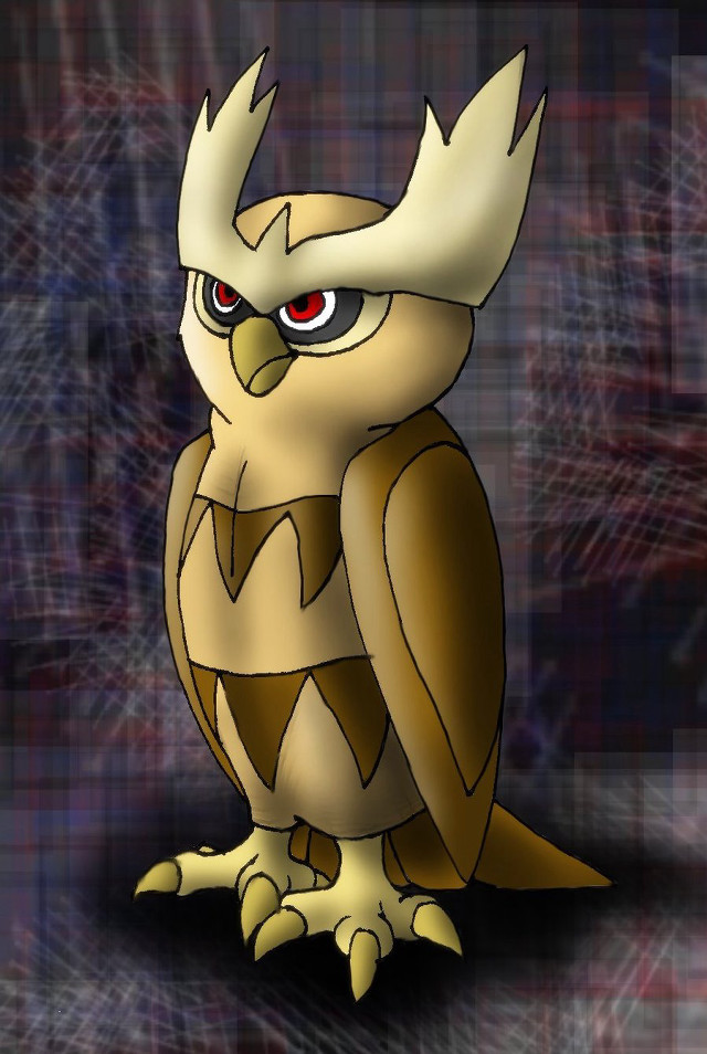 Cartoon owl red eyes horned free wallpaper - medium preview image