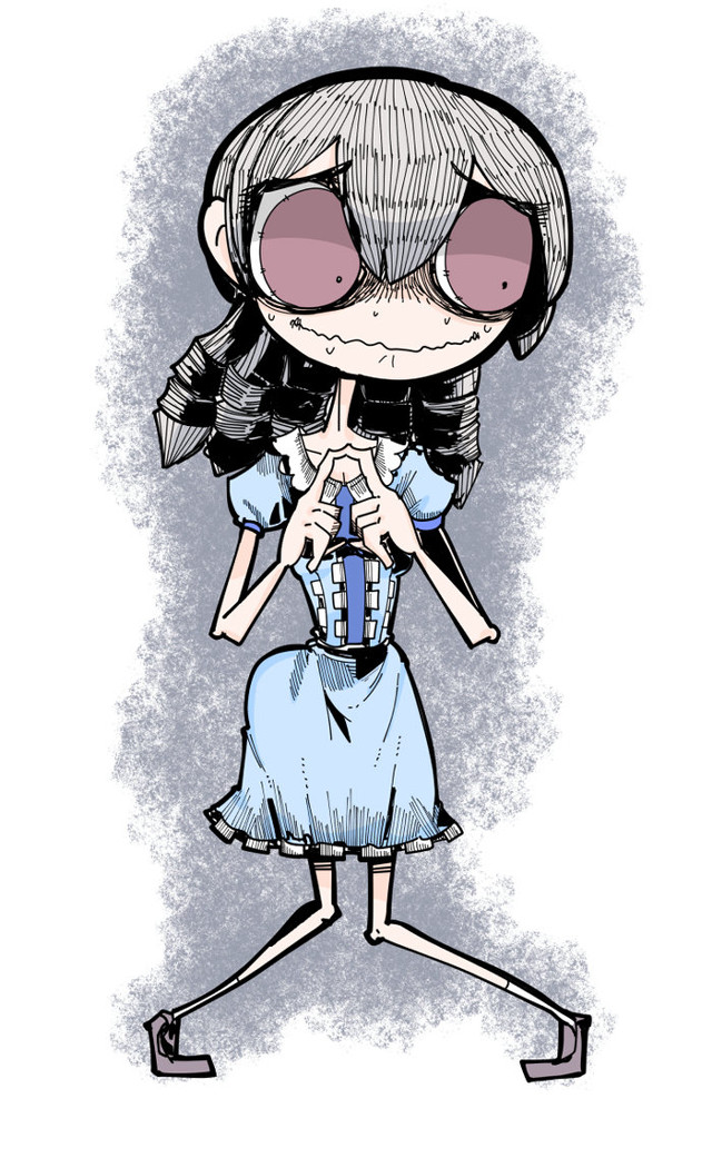Girl glasses blue dress umbrella free wallpaper - medium preview image