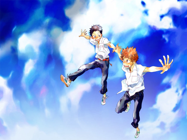 Flying people sky arms outstretched free wallpaper - medium preview image