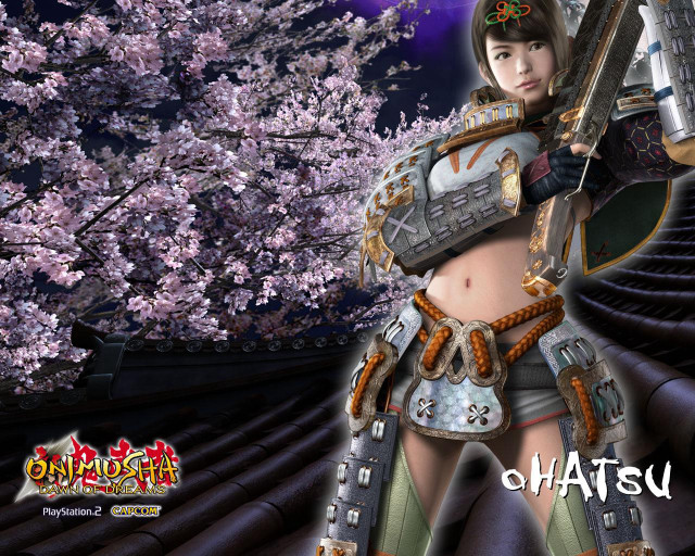 Woman costume sword cherry blossom free wallpaper - medium preview image