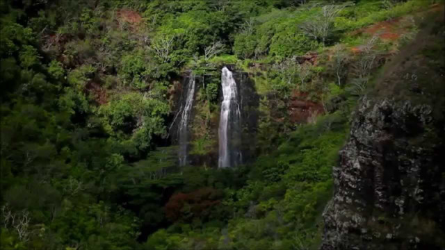 Waterfall forest lush green hillside free wallpaper - medium preview image