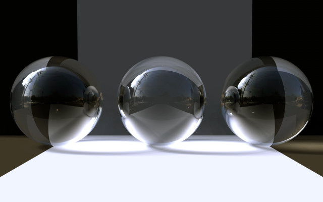 Three shiny balls white surface free wallpaper - medium preview image