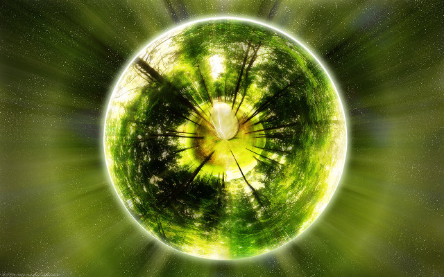 Green planet trees star background free wallpaper - medium preview image