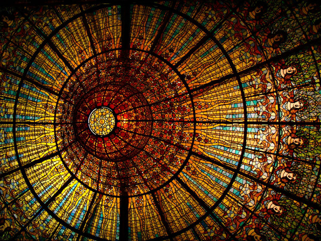 Stained glass dome skylight center free wallpaper - medium preview image