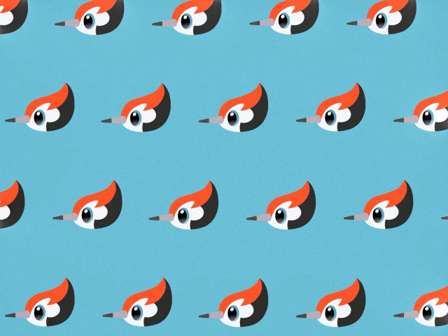 Red black birds blue background free wallpaper for desktop - medium preview image