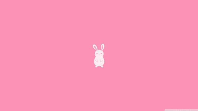 Pink wall white bunny background free wallpaper - medium preview image