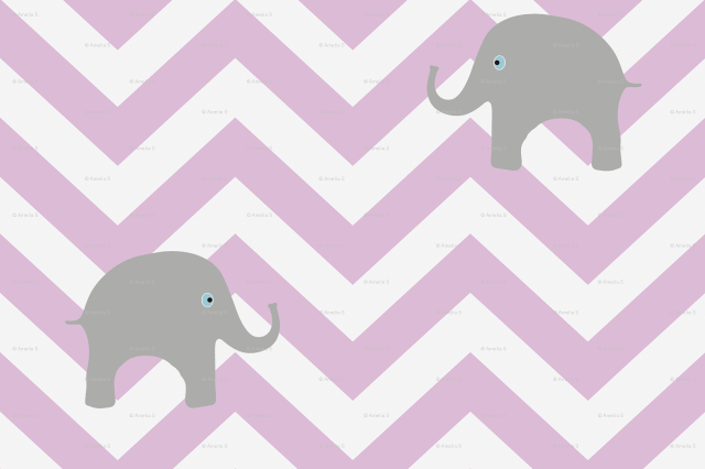 Elephants chevron pink gray pattern free wallpaper - medium preview image