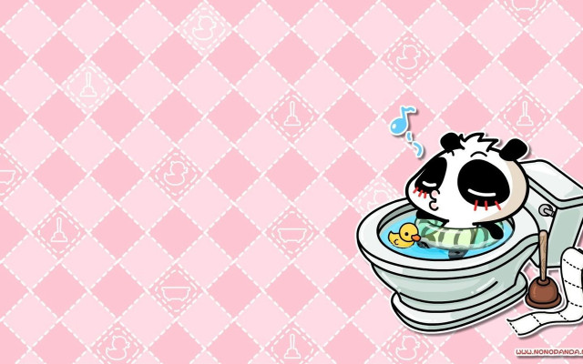 Panda bathtub music note kawaii free wallpaper - medium preview image