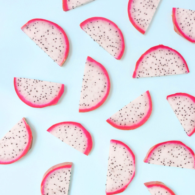Sliced fruit blue surface pink free wallpaper - medium preview image