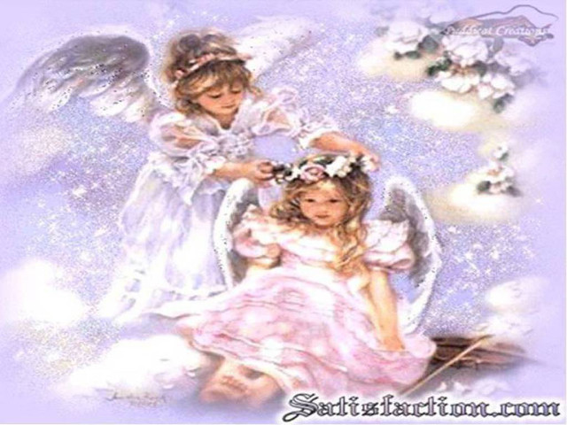 Little girls cloud angel wings free wallpaper - medium preview image