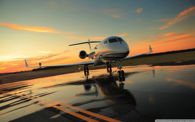 Small plane runway sunset dawn #3 free wallpaper - medium preview image