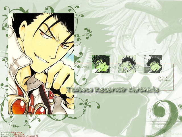 Anime character green background eyes free wallpaper - medium preview image