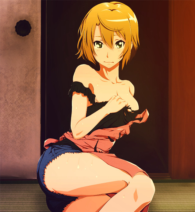 Woman stool cell phone red free wallpaper - medium preview image