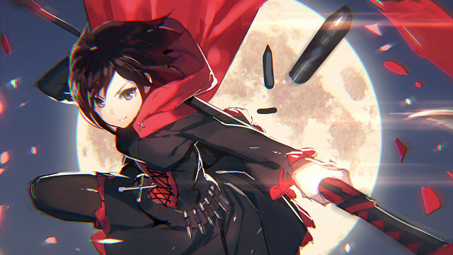 Woman red outfit sword full free wallpaper - medium preview image