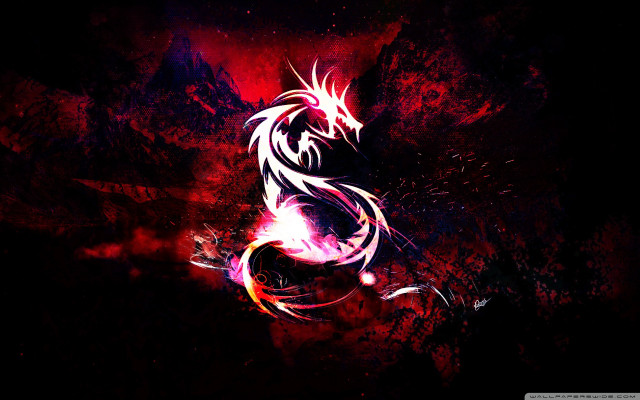 Dark background dragon red black free wallpaper - medium preview image