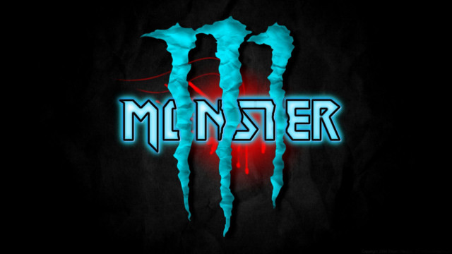 Monster logo blue black colors free wallpaper - medium preview image