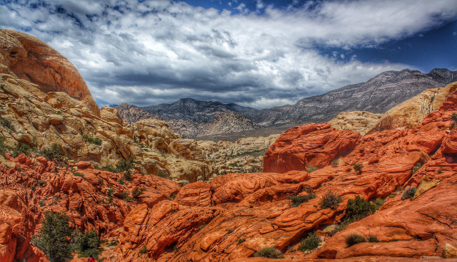 Rocky mountain landscape clouds trees free wallpaper - medium preview image