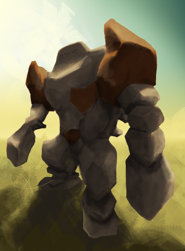 Giant robot walking field grass free wallpaper - medium preview image