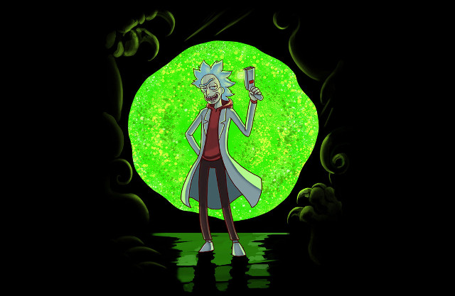 Cartoon character green background black free wallpaper - medium preview image