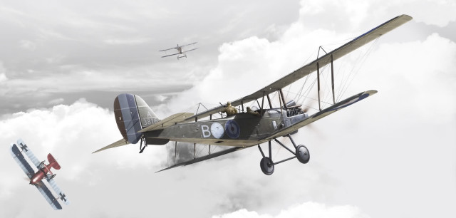 Airplanes flying sky above clouds free wallpaper - medium preview image