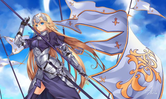 Purple dress sword flag armor free wallpaper - medium preview image
