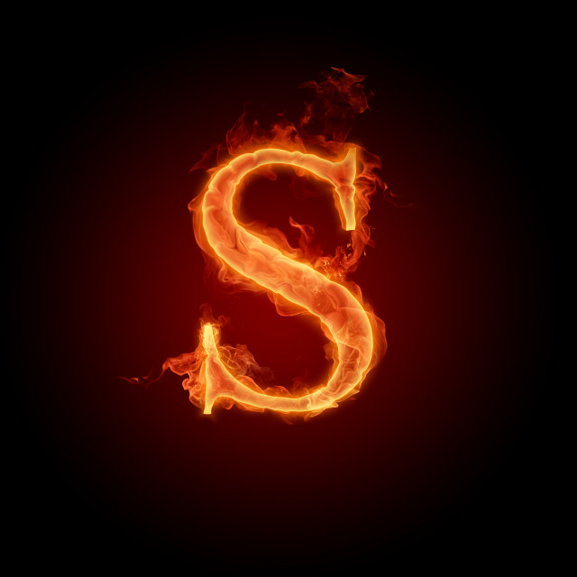 Fire letter s black background #3 free wallpaper - medium preview image