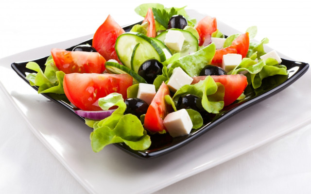 Salad plate cucumbers fresh vegetables free wallpaper - medium preview image