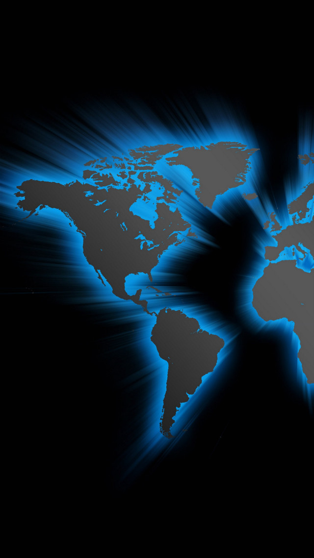 Blue black world map black free wallpaper - medium preview image