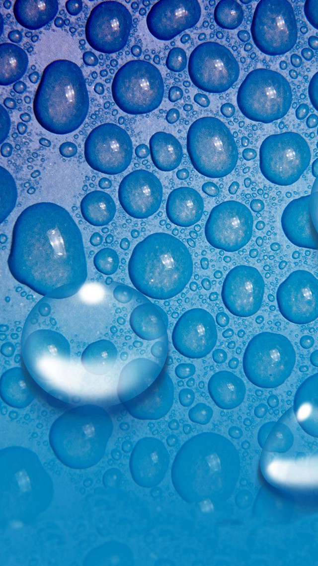 Water droplets blue surface macro #7 free wallpaper - medium preview image
