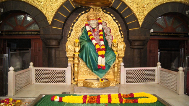 Samikshavad statue temple flowers greencloth free wallpaper - medium preview image