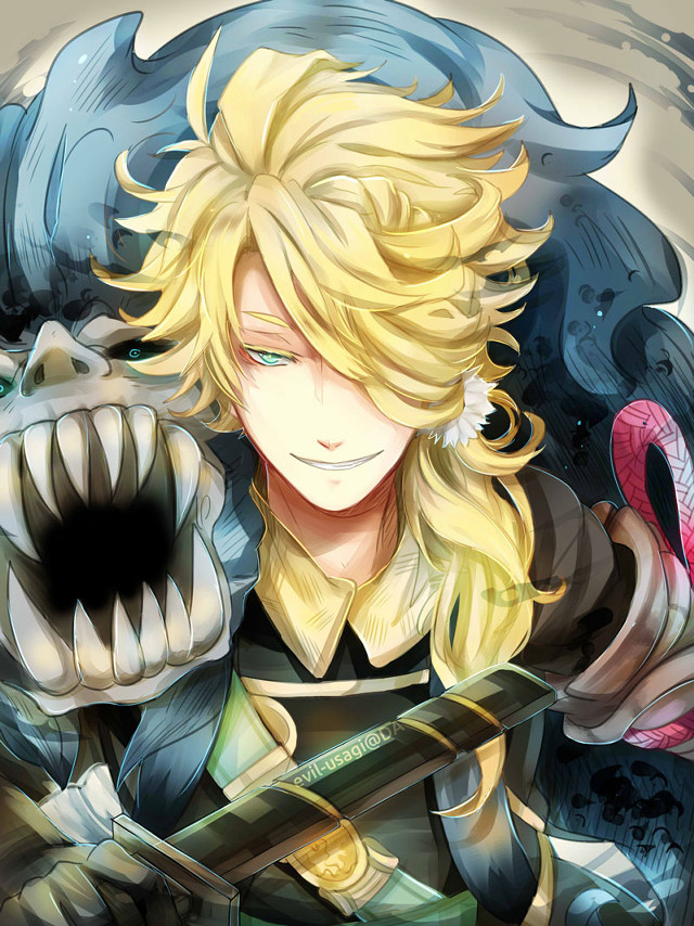 Man sword demon face portrait free wallpaper - medium preview image