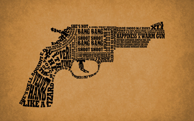 Gun words brown background image free wallpaper - medium preview image