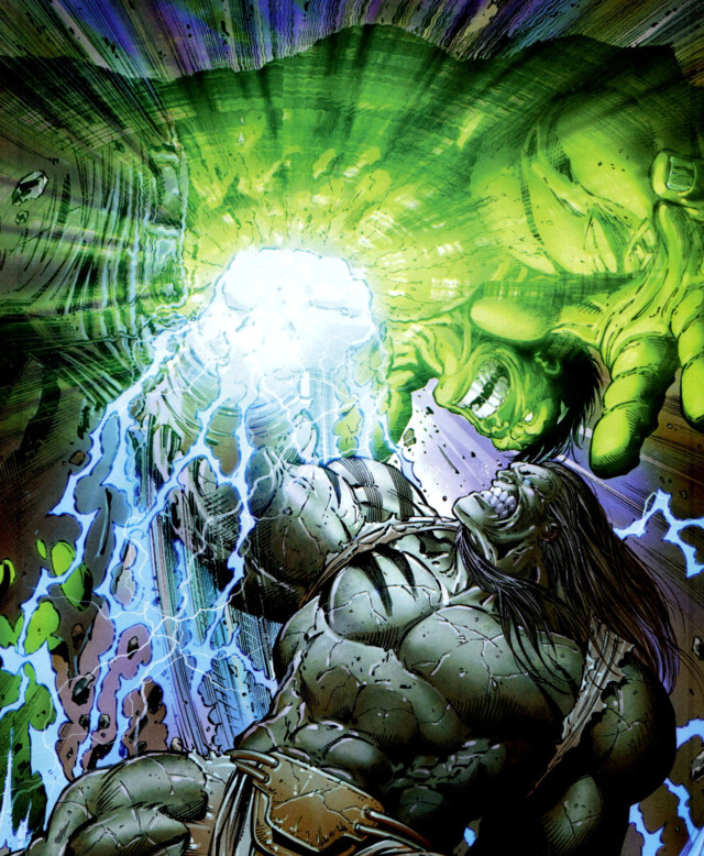 Hulk lightning green energy battle free wallpaper - medium preview image