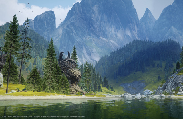 Mountain lake forest waterfall sky #2 free wallpaper - medium preview image