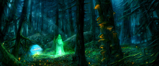 Forest green light painting ground free wallpaper - medium preview image