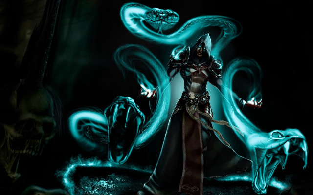 Woman sword demon dark room free wallpaper for desktop - medium preview image