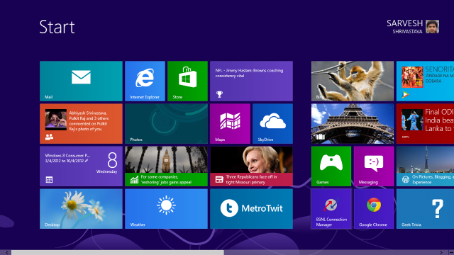 Windows8 start screen highlighted buttons #3 free wallpaper - medium preview image