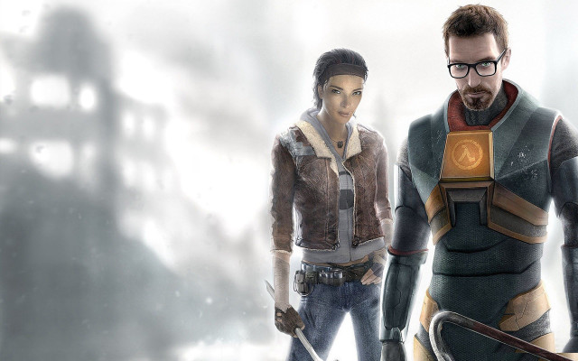 Man woman video game gun free wallpaper - medium preview image