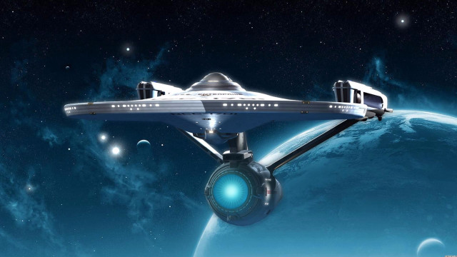 Futuristic ship space planet star free wallpaper - medium preview image