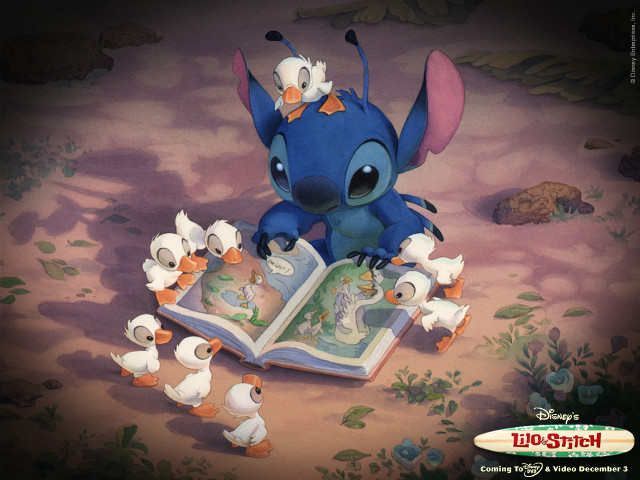 Cartoon character reading book ducks free wallpaper - medium preview image
