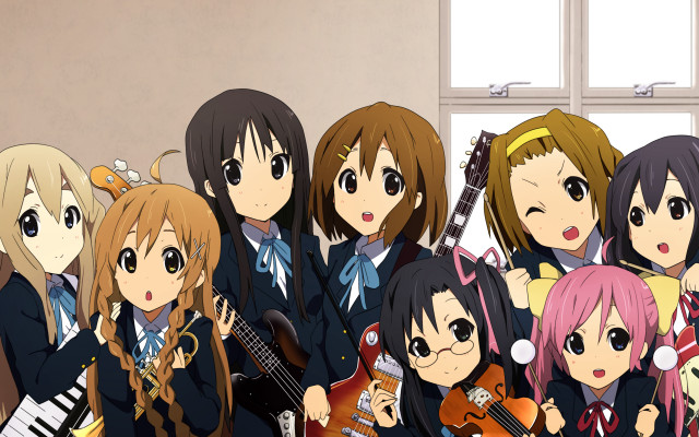 Anime girls guitars room window free wallpaper - medium preview image