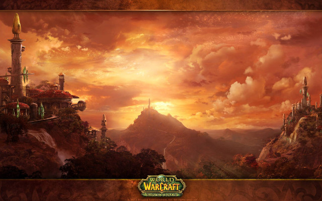 Castle mountain sunset clouds painting free wallpaper - medium preview image